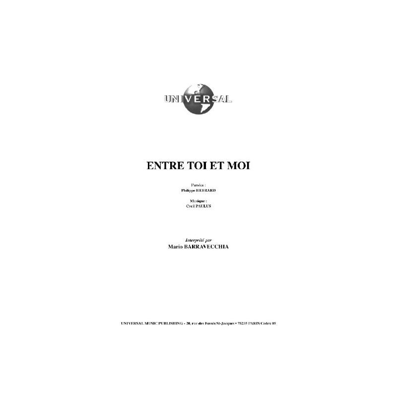 ENTRE TOI ET MOI