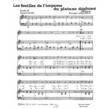 LES FEUILLES DE L'IMPASSE DU PLATANE DÉPLUMÉ