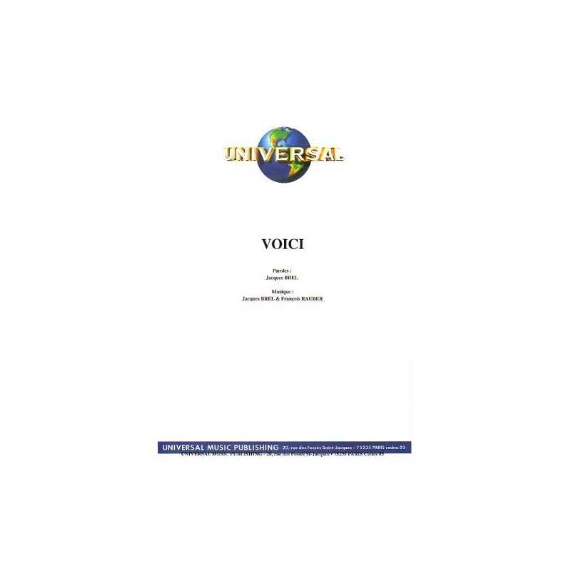 Partition VOICI Jacques BREL pdf
