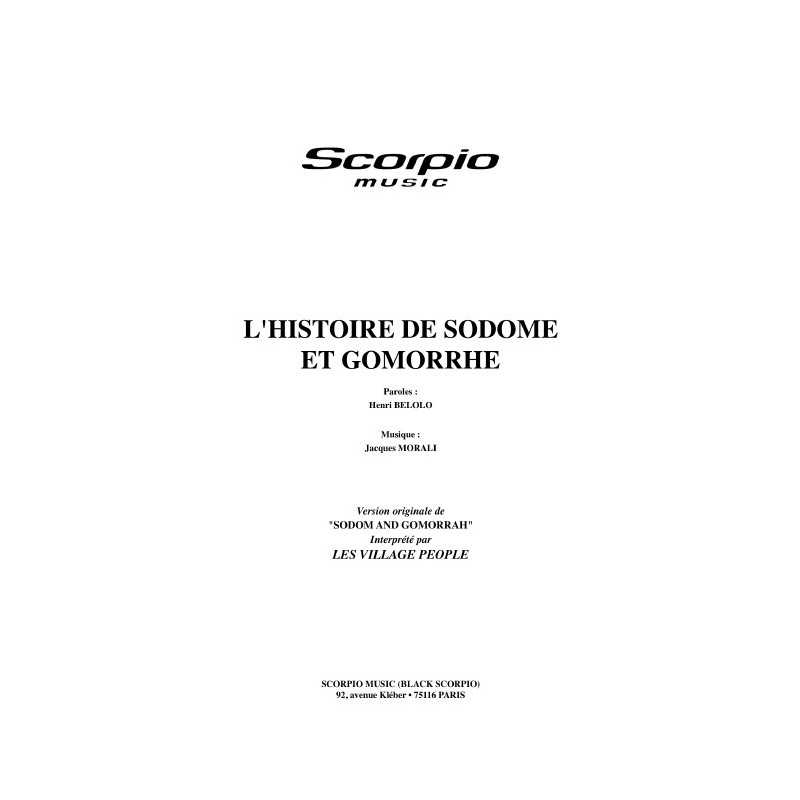 L'HISTOIRE DE SODOME ET GOMORRHE