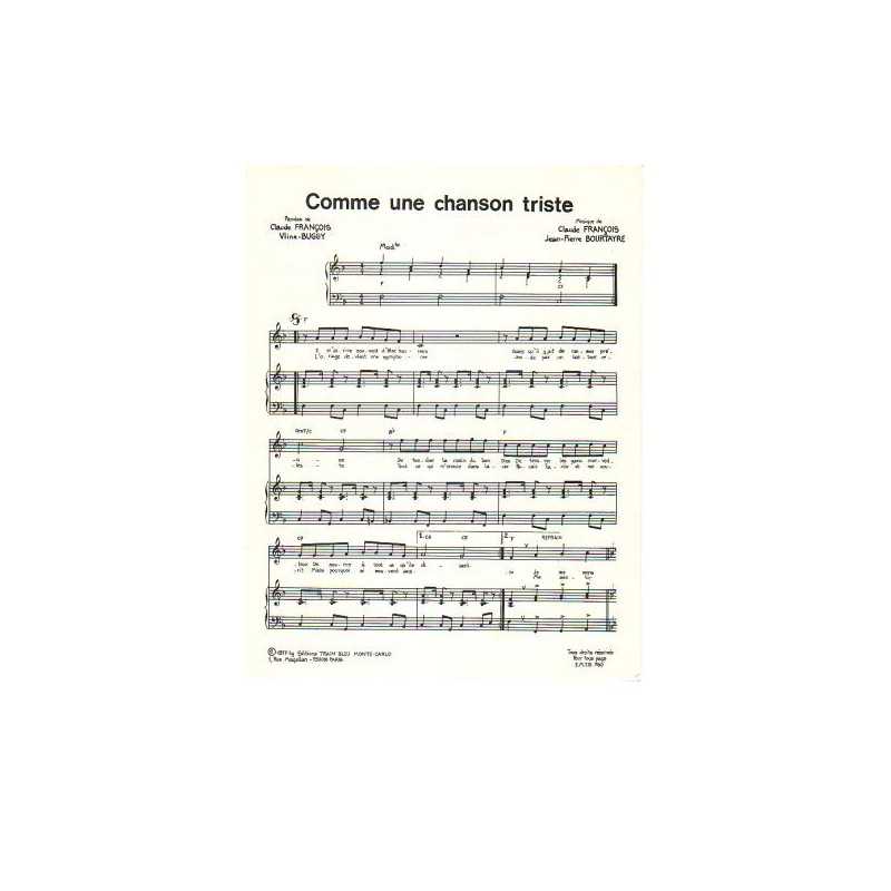 COMME UNE CHANSON TRISTE
