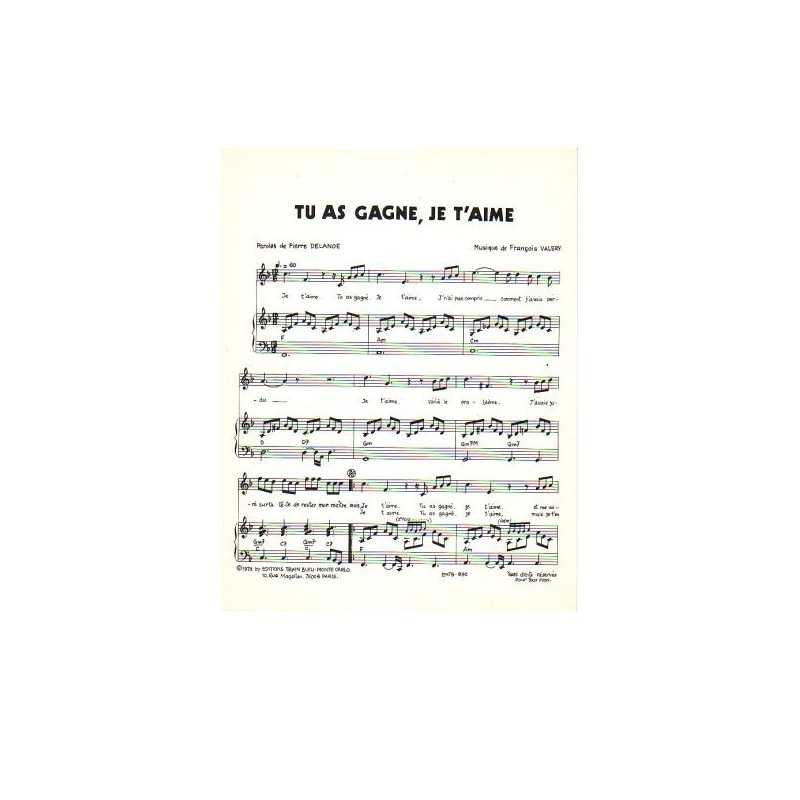 TU AS GAGNE, JE T'AIME
