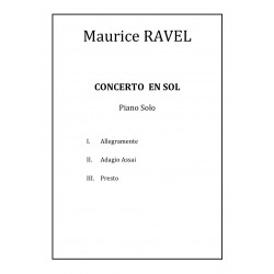 CONCERTO EN SOL POUR PIANO SOLO