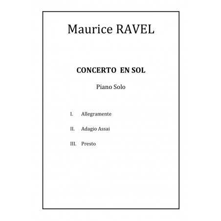 CONCERTO EN SOL POUR PIANO SOLO