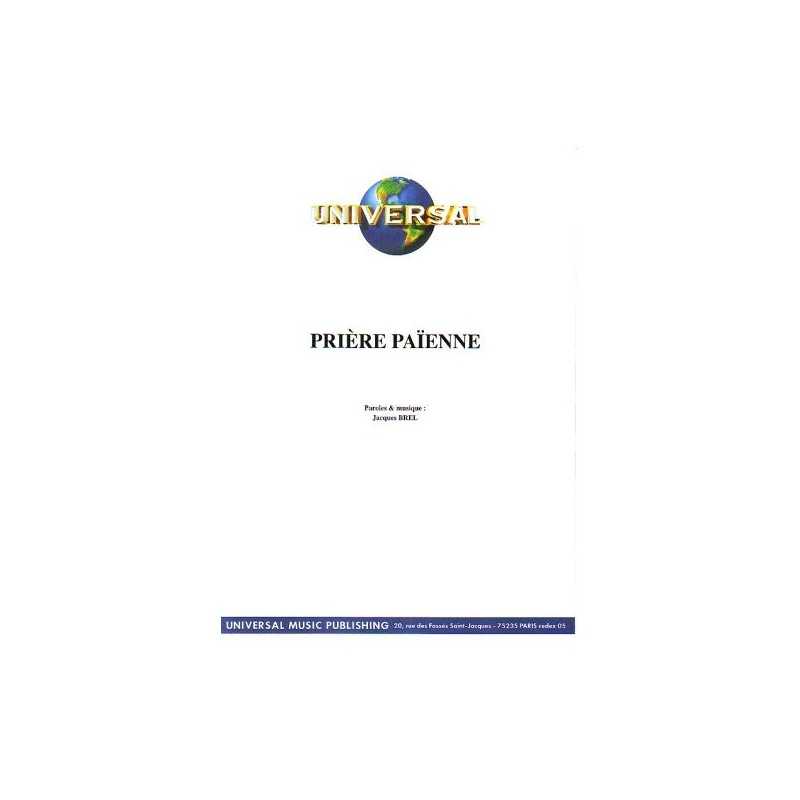 Sheet music PRIÈRE PAÏENNE Jacques BREL pdf
