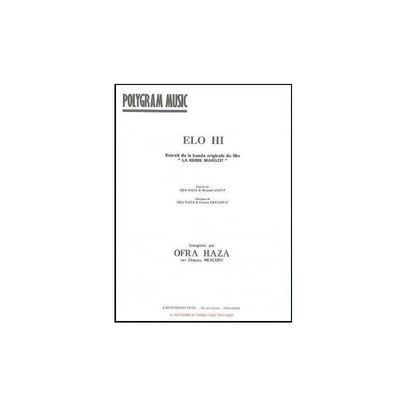 Sheet music ELO HI Ofra HAZA