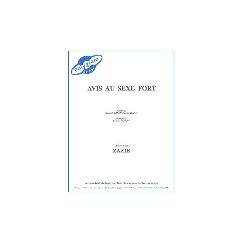 Sheet music AVIS AU SEXE FORT Zazie
