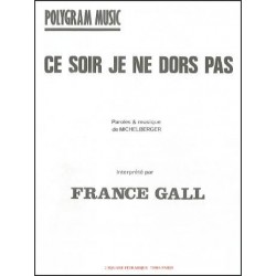 Partition CE SOIR JE NE DORS PAS France Gall