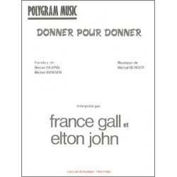 Partition DONNER POUR DONNER France Gall