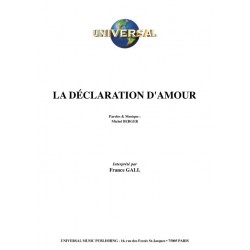 Sheet music LA DECLARATION D'AMOUR France Gall