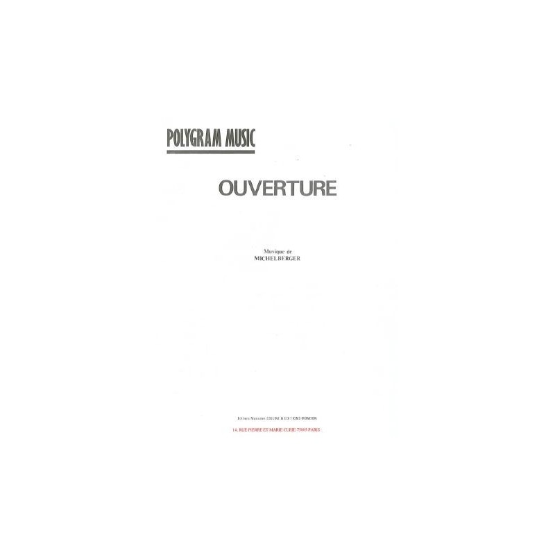 Sheet music OUVERTURE Starmania