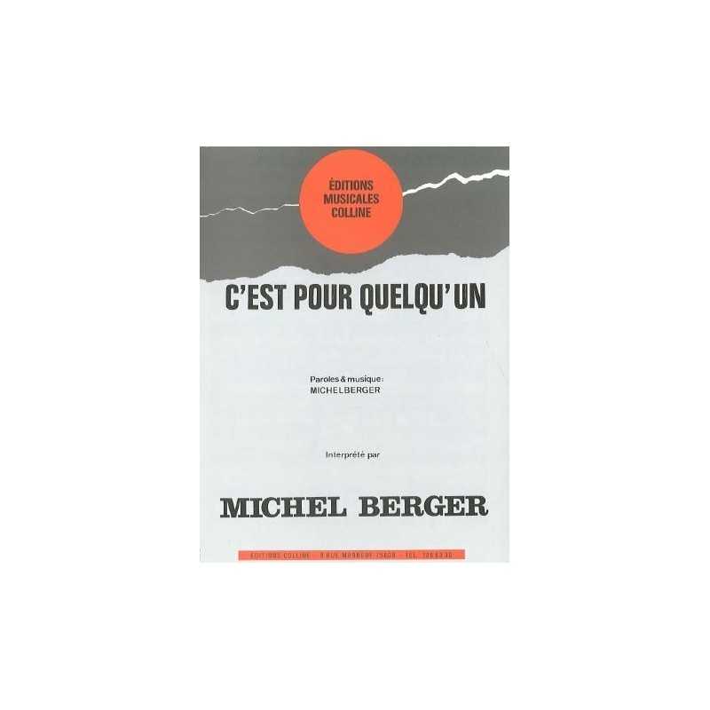 Partition C'EST POUR QUELQU'UN Michel Berger