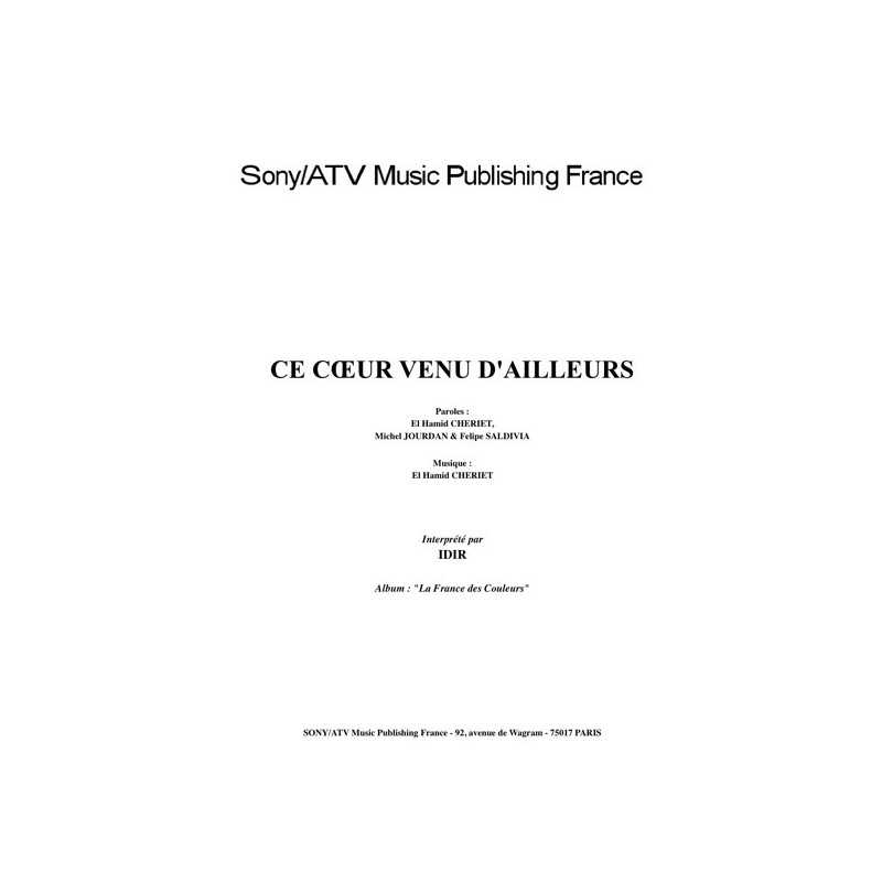 CE CŒUR VENU D'AILLEURS