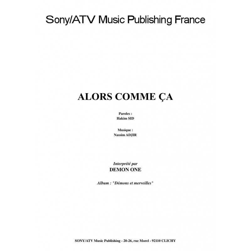ALORS COMME CA