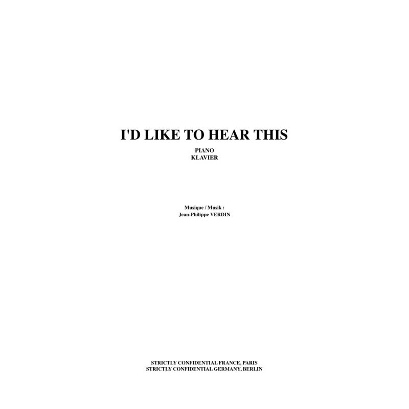 I ' D LIKE TO HEAR THIS