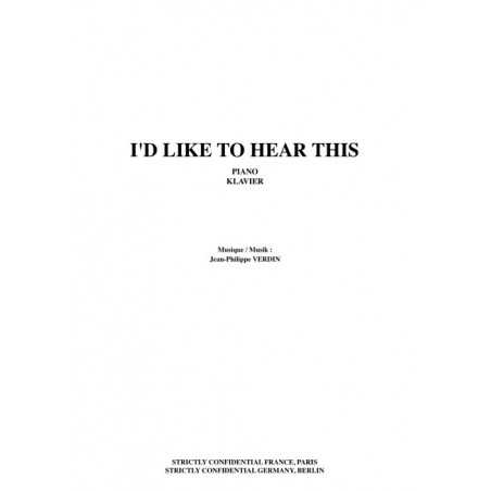 I ' D LIKE TO HEAR THIS