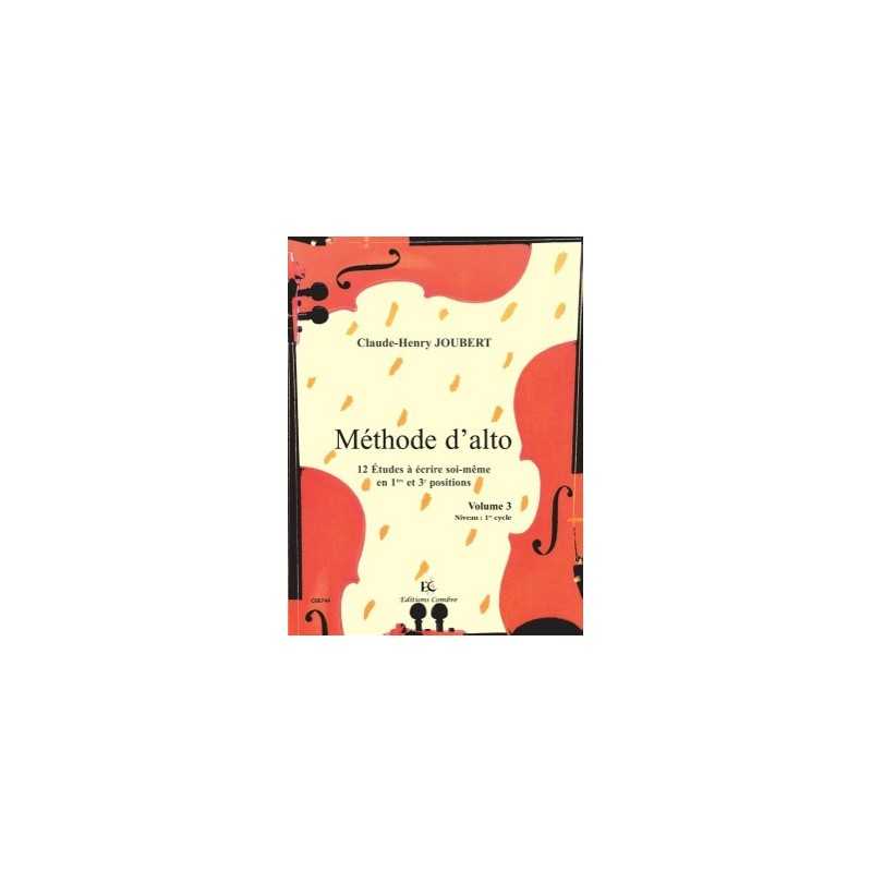 MÉTHODE D'ALTO VOL.3 : 12 ÉTUDES EN 1ERE ET 3E POSITIONS