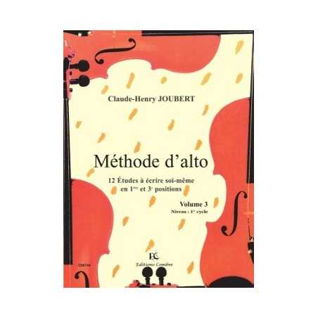 MÉTHODE D'ALTO VOL.3 : 12 ÉTUDES EN 1ERE ET 3E POSITIONS