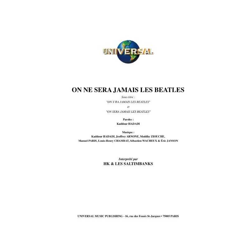 ON NE SERA JAMAIS LES BEATLES