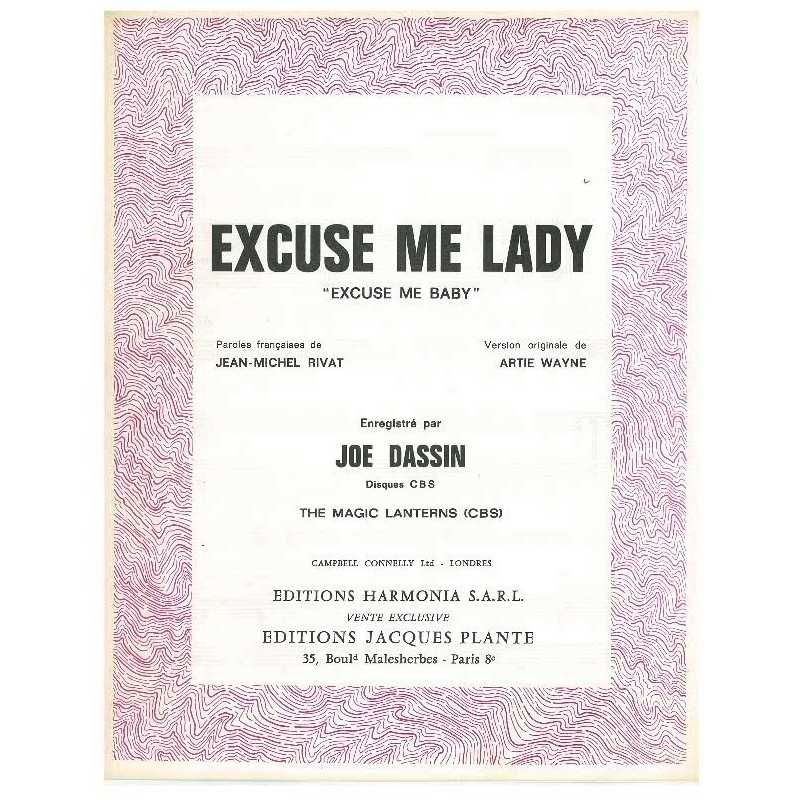 Sheet music EXCUSE ME LADY (EXCUSE ME BABY) Joe DASSIN