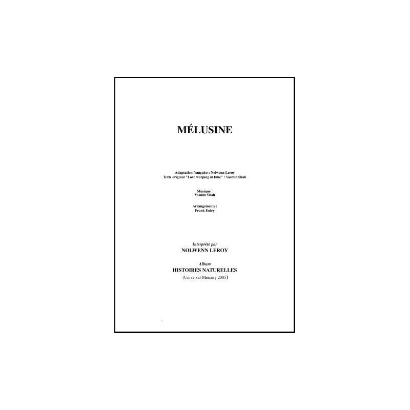 Partition MÉLUSINE Nolwenn Leroy