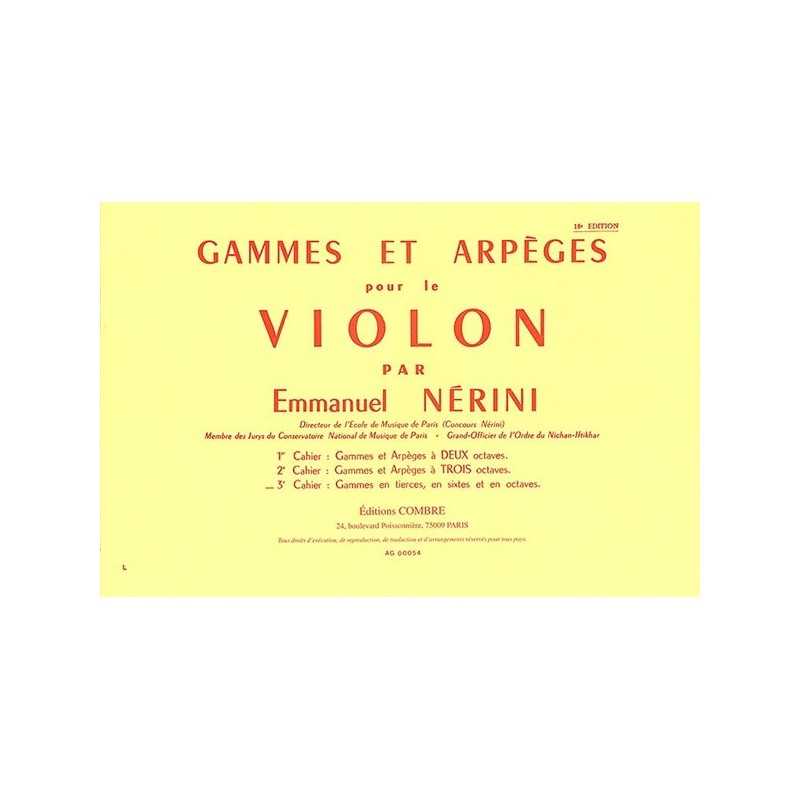 Partition GAMMES ET ARPÈGES VOL.3 (TIERCES, SIXTES, EN OCTAVES) Emmanuel NERINI