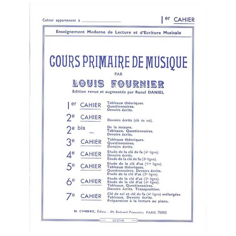 COURS PRIMAIRE DE MUSIQUE CAHIER 1