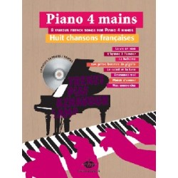 8 CHANSONS FRANÇAISES POUR PIANO 4 MAINS (+CD)