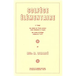 Partition SOLFÈGE ÉLÉMENTAIRE M. LEMARIE