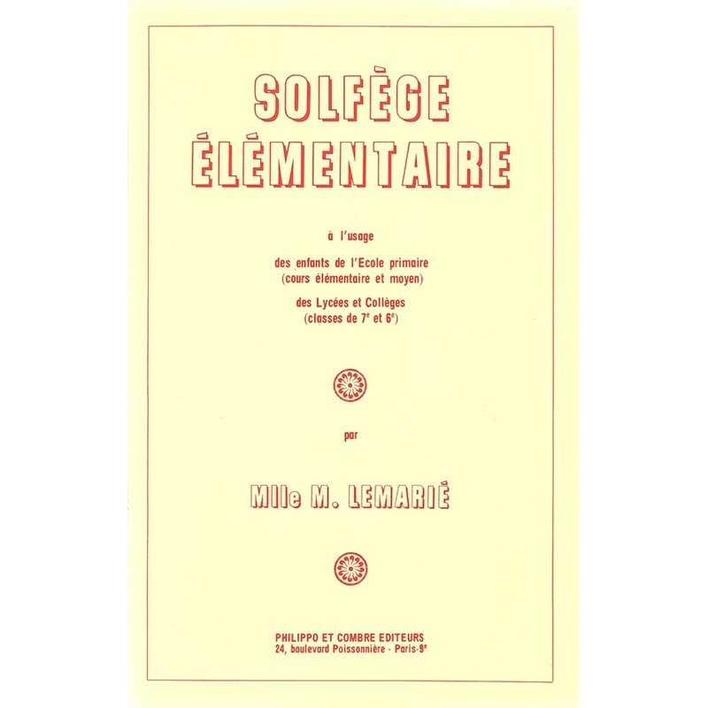 Partition SOLFÈGE ÉLÉMENTAIRE M. LEMARIE
