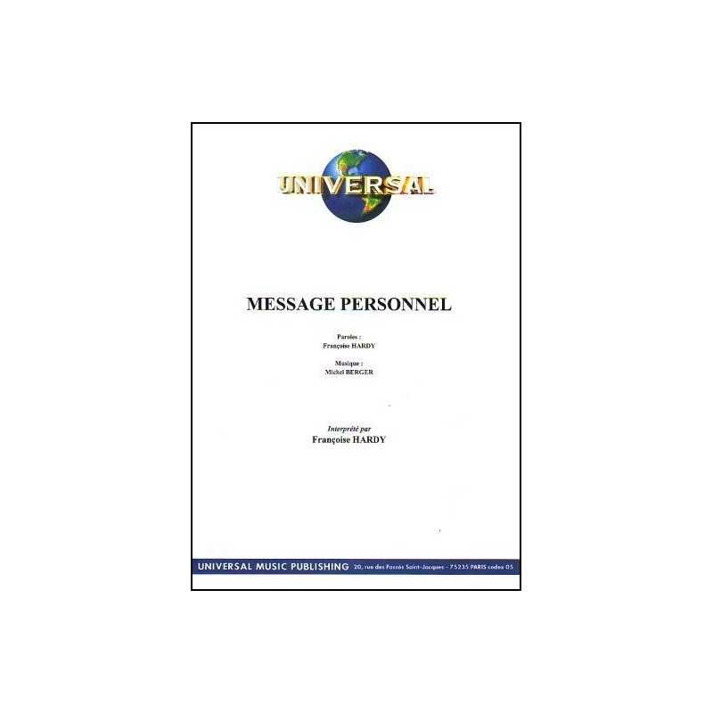 Sheet music MESSAGE PERSONNEL Michel BERGER Françoise HARDY pdf