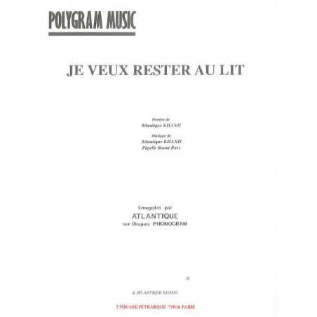 JE VEUX RESTER AU LIT