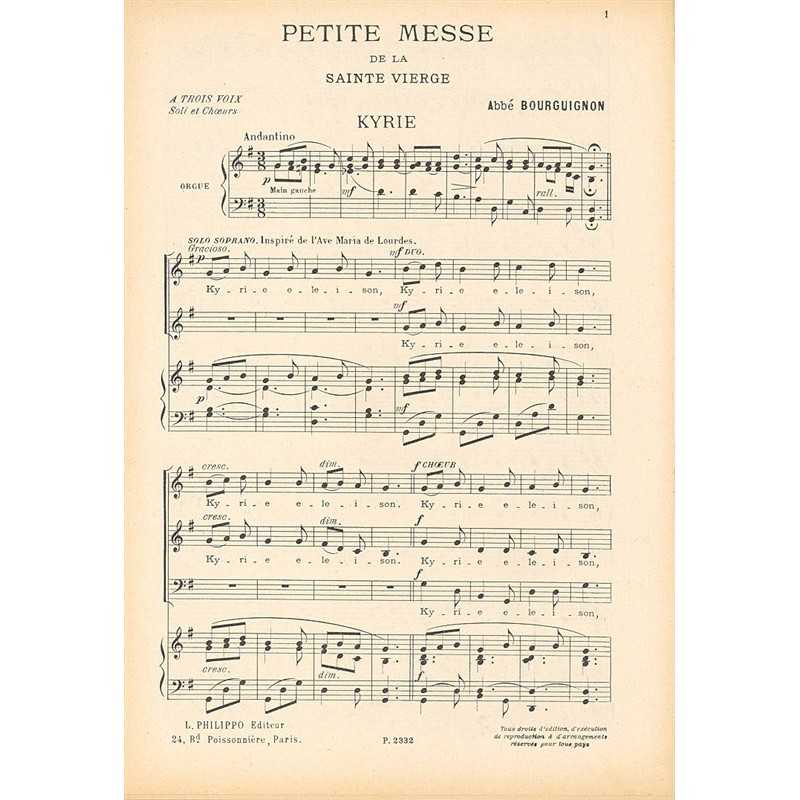 Petite Messe de la Sainte Vierge (3 voix et orgue)