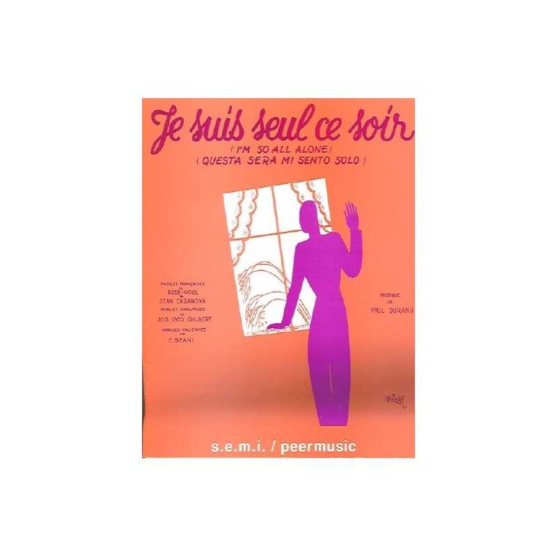Sheet music JE SUIS SEUL CE SOIR Leo Marjane
