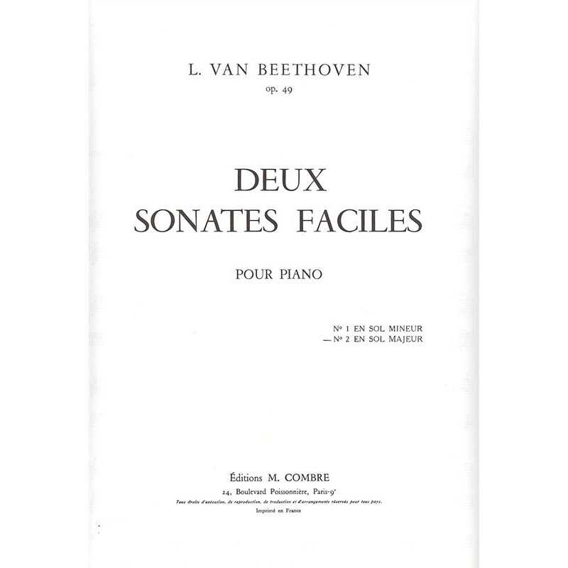 Sonate n°20 Op.49 n°2 facile en sol maj.