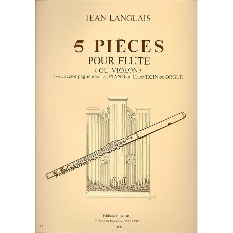 Pièces (5) (flûte ou violon et piano ou orgue ou clavecin)
