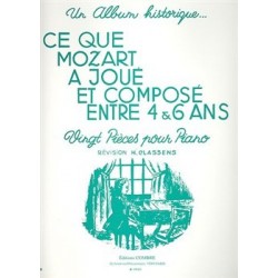 Ce que Mozart a joué et composé entre 4 et 6 ans