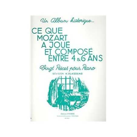 Ce que Mozart a joué et composé entre 4 et 6 ans