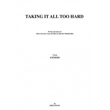 TAKING IT ALL TOO HARD