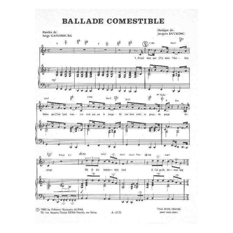 BALLADE COMESTIBLE