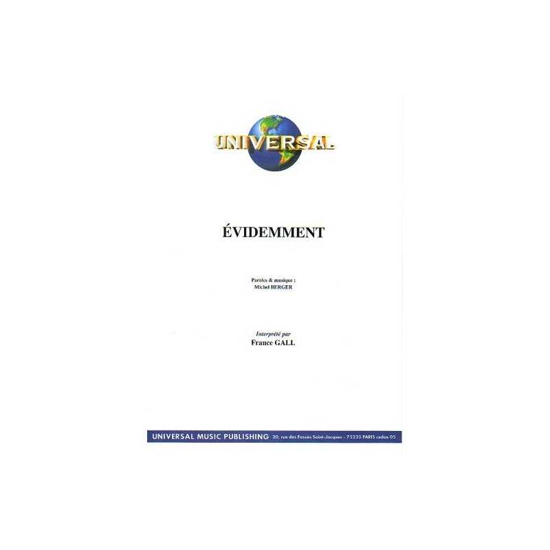 Partition ÉVIDEMMENT France Gall