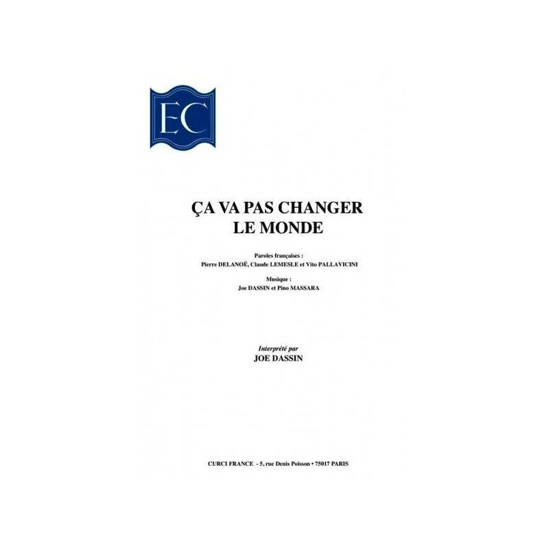 Partition ÇA VA PAS CHANGER LE MONDE Joe Dassin PDF