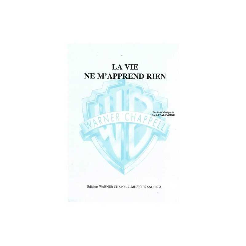 Sheet music LA VIE NE M'APPREND RIEN Daniel Balavoine PDF