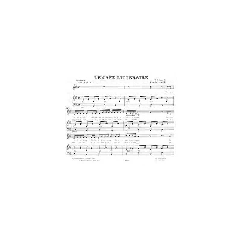 Sheet music LE CAFÉ LITTÉRAIRE Allain Leprest