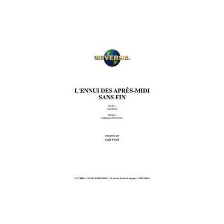 L'ENNUI DES APRÈS-MIDI SANS FIN