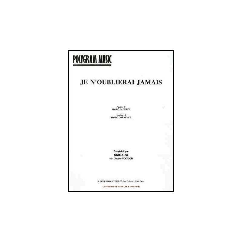 Partition JE N'OUBLIERAI JAMAIS Niagara
