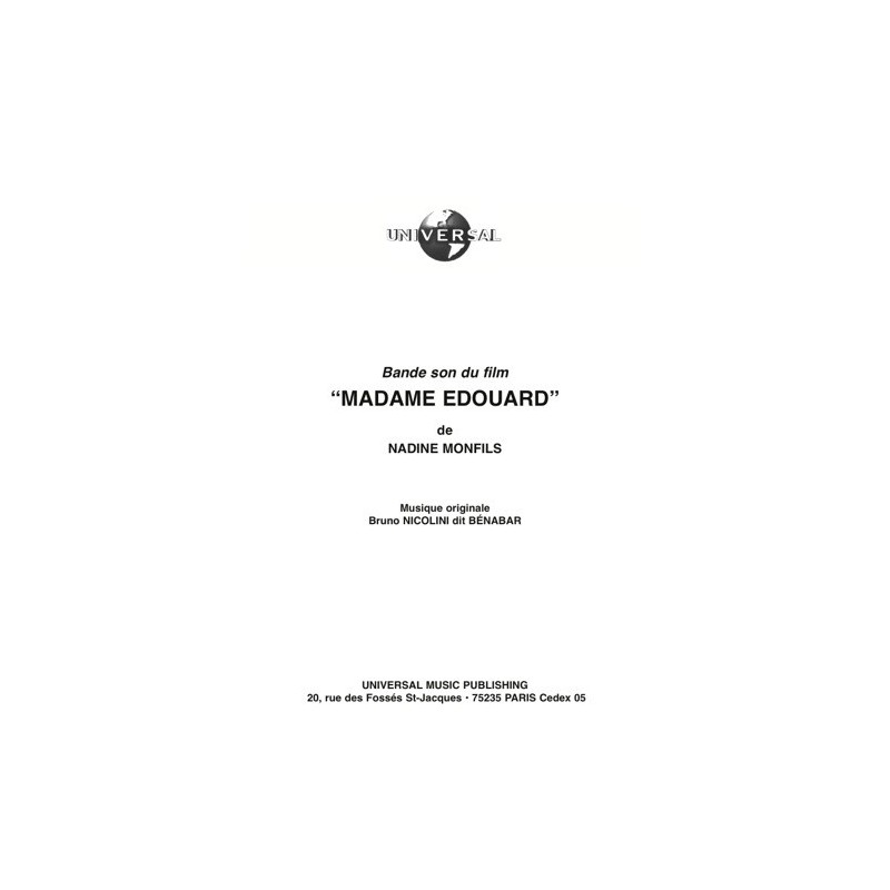 Partition MADAME EDOUARD (BO DU FILM) Bénabar pdf