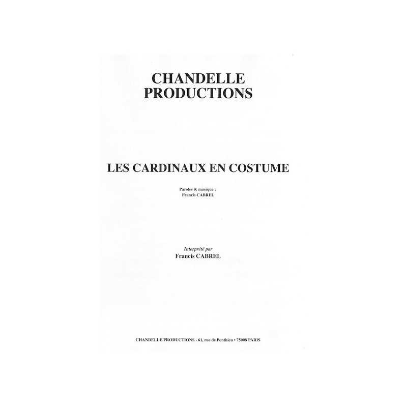 LES CARDINAUX EN COSTUME Francis CABREL partition