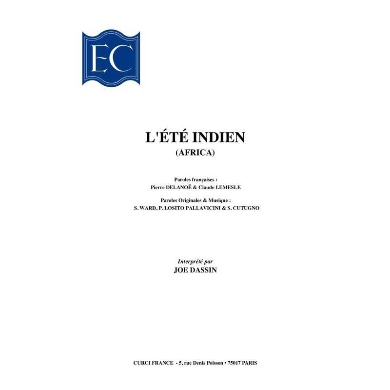 Partition L'ÉTÉ INDIEN (AFRICA) Joe Dassin pdf
