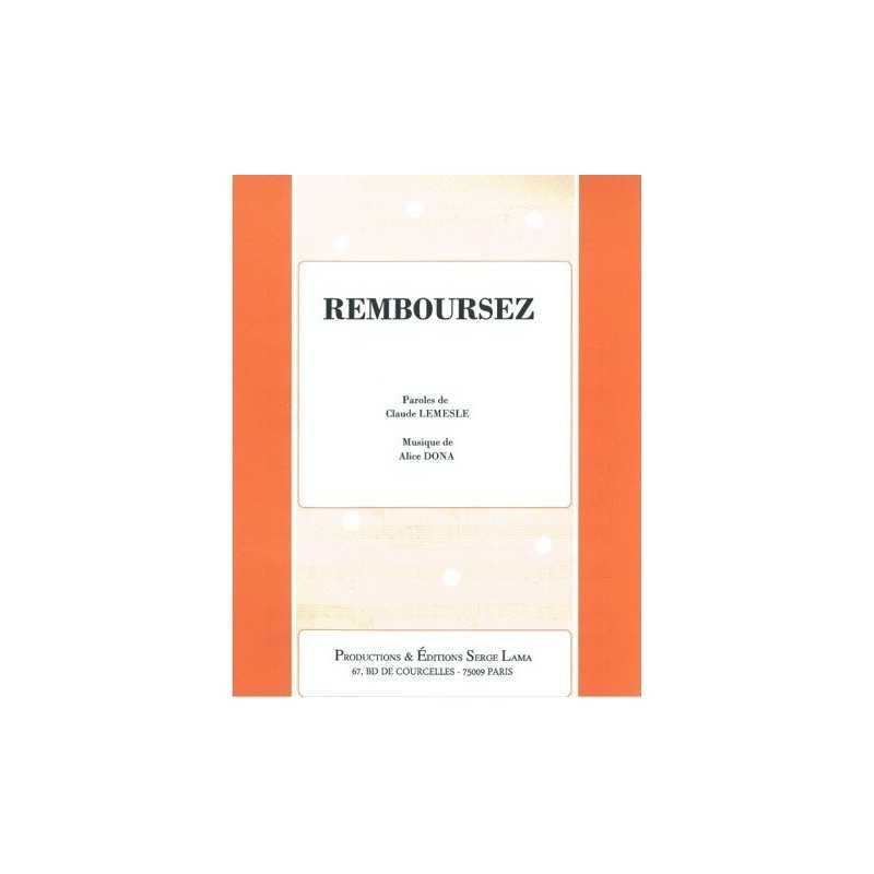 Sheet music REMBOURSEZ Serge REGGIANI pdf
